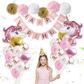 Unicorn Luxe Ballonnenset 38 stuks – Eenhoorn verjaardag versiering - Birthday - Kinderfeestje Thema Party - feestpakket Princess