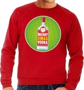 Foute kersttrui / sweater Merry Chrismas Vodka rood voor heren - Kersttrui voor wodka liefhebber L (52)