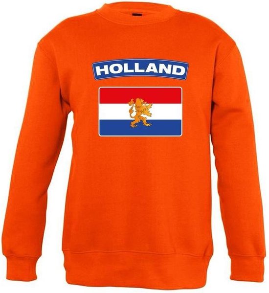 Oranje Holland vlag sweater kinderen 5-6 jaar (110/116)