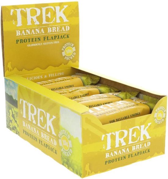 TREK Eiwitreep Protein bar "BANANA BREAD" (16 x 50g) *GLUTENVRIJ bol