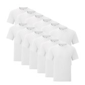 Senvi - 12 pack Witte Shirts Ronde hals - Maat XS - Getailleerd