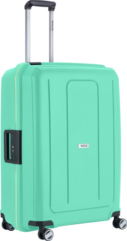 TravelZ Locker Reiskoffer – Oersterke en veilige TSA koffer 75cm – Vaste sloten en dubbele wielen - Groen