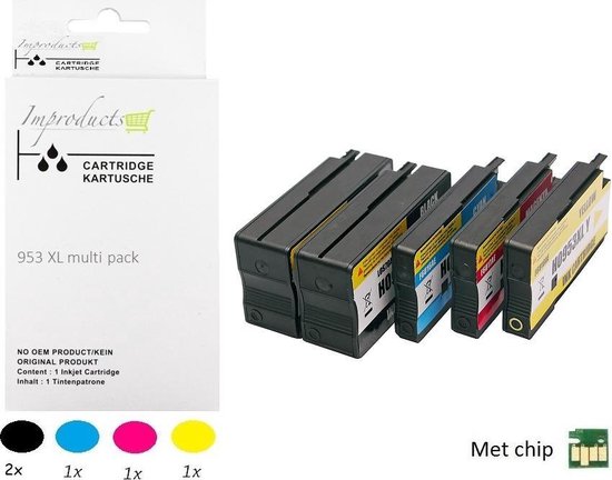 Improducts® Inkt cartridges - Alternatief Hp 953 XL 953XL XXL set + zwart