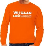 Nederland supporter sweater Wij gaan LeeuWinnen oranje voor heren - landen kleding XXL