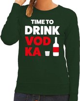 Time to Drink Vodka tekst sweater groen dames - dames trui Time to Drink Vodka L