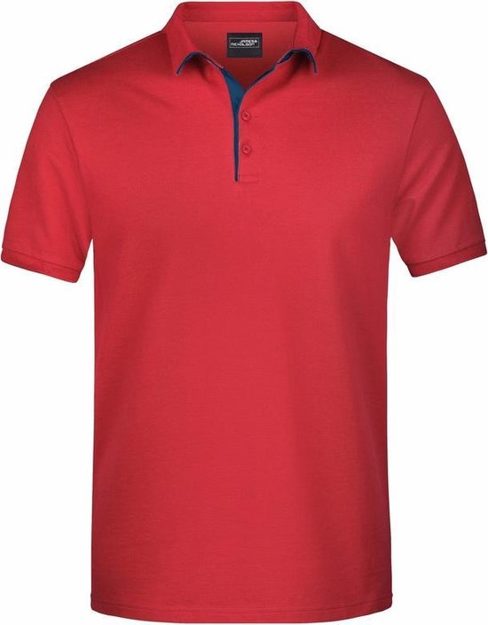 Polo shirt Golf Pro premium rood/navy voor heren - Rode herenkleding - Werkkleding/zakelijke kleding polo t-shirt S