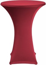 Statafelrok met Topcover Statafelhoes  Stretch kleur Bordeaux
