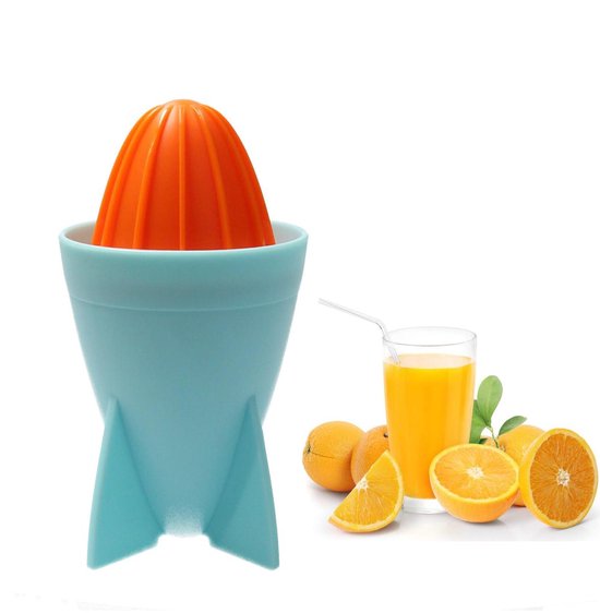Present Time Citruspers - Sinaasappel Pers 18cm - Juicer Rocket - Matthias Zschlager Design - Sapmaker - Blauw van Merkloos — afbeelding 2