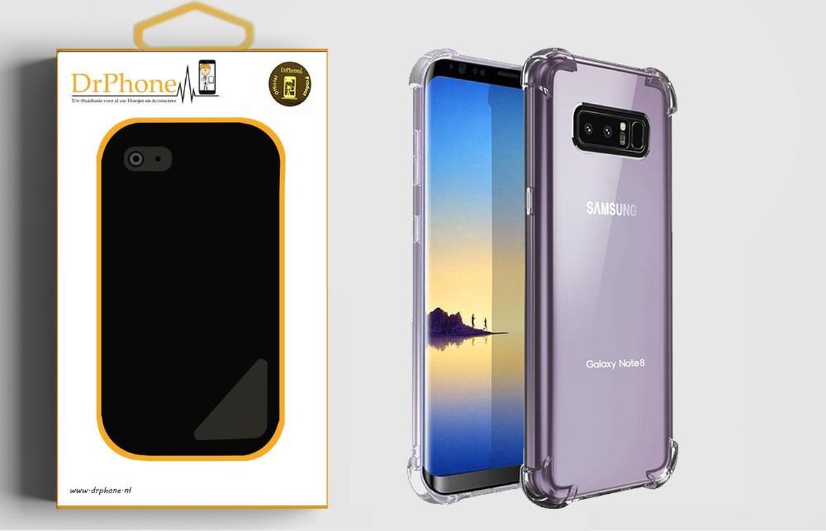 DrPhone Note 8 TPU Hoesje - Siliconen Shock Bumper Case -Backcover met Verstevigde randen voor extra bescherming voor
