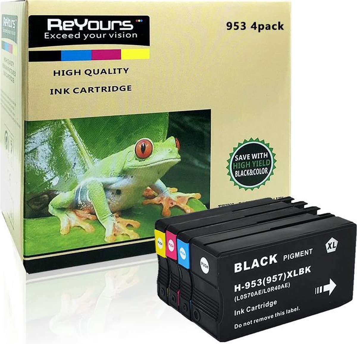 Cartouche d'encre ReYours® compatible HP 953XL - HP 953 XL - Noir et couleur  - Lot de