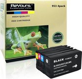 ReYours® Inktcartridge compatible HP 953XL - HP 953 XL - Zwart en Kleur - 4pack multipack -met chip