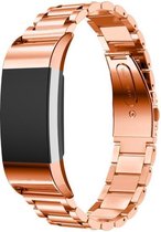 Metalen Bandje Rose Gold geschikt voor FitBit Charge 2 - Premium RVS Armband Rose Goud