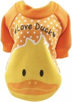 Trui voor honden - Oranje trui voor hondjes - Love Ducks Design - Maat S