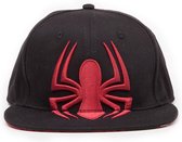 Spiderman - Zwarte Pet Met Rood Geborduurde Spinlogo en Rode Onderkant