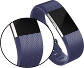 YONO Siliconen bandje - Fitbit Charge 2 - Donkerblauw - Small