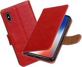 Bestcases Portemonnee Telefoonhoesje iPhone Xs - iPhone X - Rood