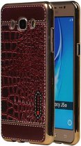 M-Cases Croco Design TPU Hoesje voor Galaxy J5 2016 Rood