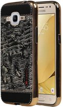 M-Cases Croco Design TPU Hoesje voor Galaxy J2 2016 Zwart