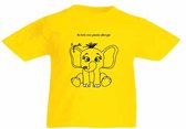 T-shirt - Pinda allergie - Katoen - Geel