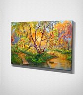 Autumn - 100 x 70 cm - Schilderij - Canvas - Slaapkamer - Wanddecoratie  - Slaapkamer - Foto op canvas