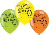 Amscan Ballonnen Jungledieren 23 Cm Groen/geel/oranje 6 Stuks
