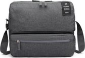 Kono Multi Compartment Travel Shoulder Bag - Grijs (E6851 GY)