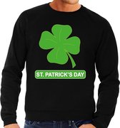 St. Patricksday klavertje sweater zwart heren - St Patrick's day kleding S