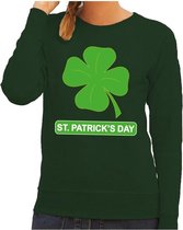 St. Patricksday klavertje sweater groen dames - St Patrick's day kleding XL