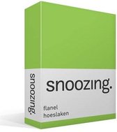 Snoozing - Flanel - Hoeslaken - Lits-jumeaux - 200x200 cm - Lime