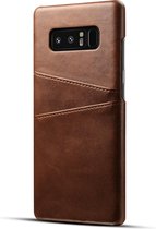 Luxe Cardslot Card Case voor Samsung Galaxy Note 8 | Hoesje | Hoogwaardige PU Leren Back Cover | Wallet | Pasjeshouder | Bruin - Donkerbruin