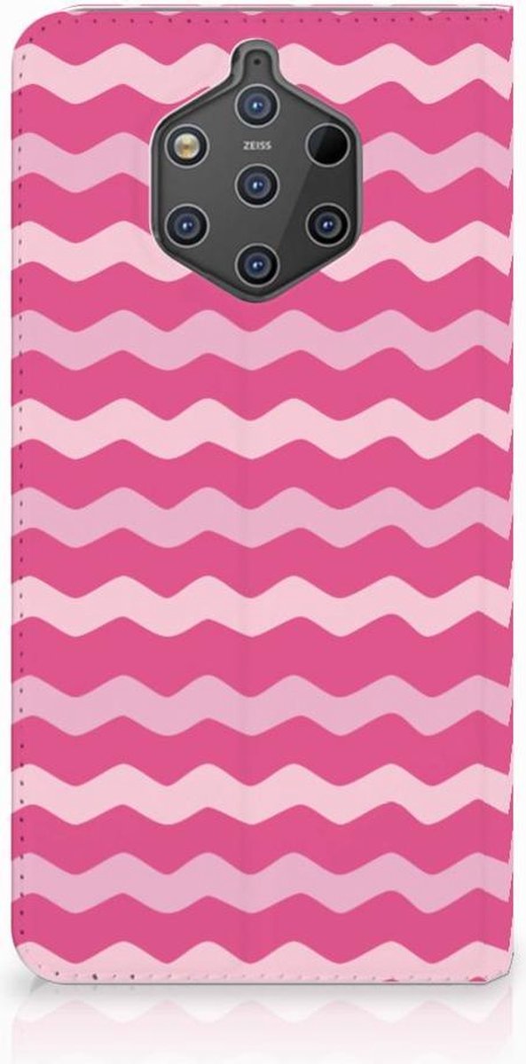 Nokia 9 PureView Hoesje met Magneet Waves Pink