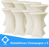 8x Statafelrok - luxe Statafelhoes - tafelrok - Stretch - Champagne - 8 stuks