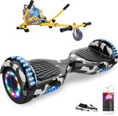 Evercross Hoverboard 6.5 Inch | Flits Wielen | Bluetooth Speaker | LED verlichting | Camouflage + Hoverkart Hiphop