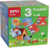 Apli Kids puzzels assortiment, doos met 3 puzzels