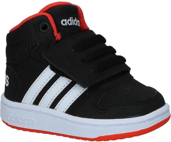 adidas Hoops Mid 2.0 I Kinderen Sneakers - Core Black/Ftwr White/Hi-Res Red S18 - Maat 20