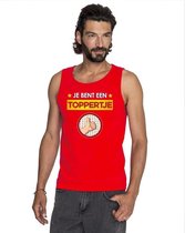 Rood mouwloos feest shirt/ tanktop - Je bent een toppertje met duimpje voor heren S