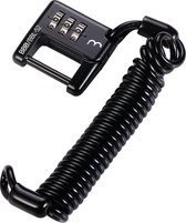 BBB Cycling MiniSafe Coil Cable Fietsslot - Kabelslot Fiets Cijferslot - Codeslot - Zwart - 120 x 3 cm