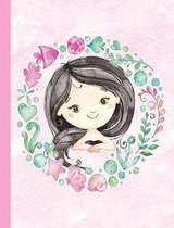 Pink Watercolor Mermaid Wreath Composition Notebook, Graph Paper