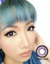 Paars Kleurlenzen Contactlenzen voor Verkleed Cosplay Halloween | Korean Big Eyes Circle Lenzen |Angel Violet CM831 Sterkte  -1.50