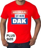 Grote maten Helemaal uit mijn dak t-shirt - rood plus size heren XXXXL