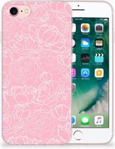 Hoesje Geschikt voor iPhone SE (2020/2022) en Geschikt voor iPhone 8 | 7 White Flowers