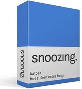Snoozing - Katoen - Extra Hoog - Hoeslaken - Eenpersoons - 100x200 cm - Meermin