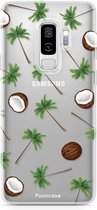 Fooncase Hoesje Geschikt voor Samsung Galaxy S9 Plus - Shockproof Case - Back Cover / Soft Case - Coco Paradise / Kokosnoot / Palmboom