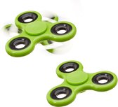 relaxdays 2 x Fidget Spinner - tri-spinner 58g hand spinner - anti-stress speelgoed groen