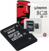 8 GB Micro SDHC Het Origineel Kingston Class 10 UHS-I 45R FlashCard + SD Adapter
