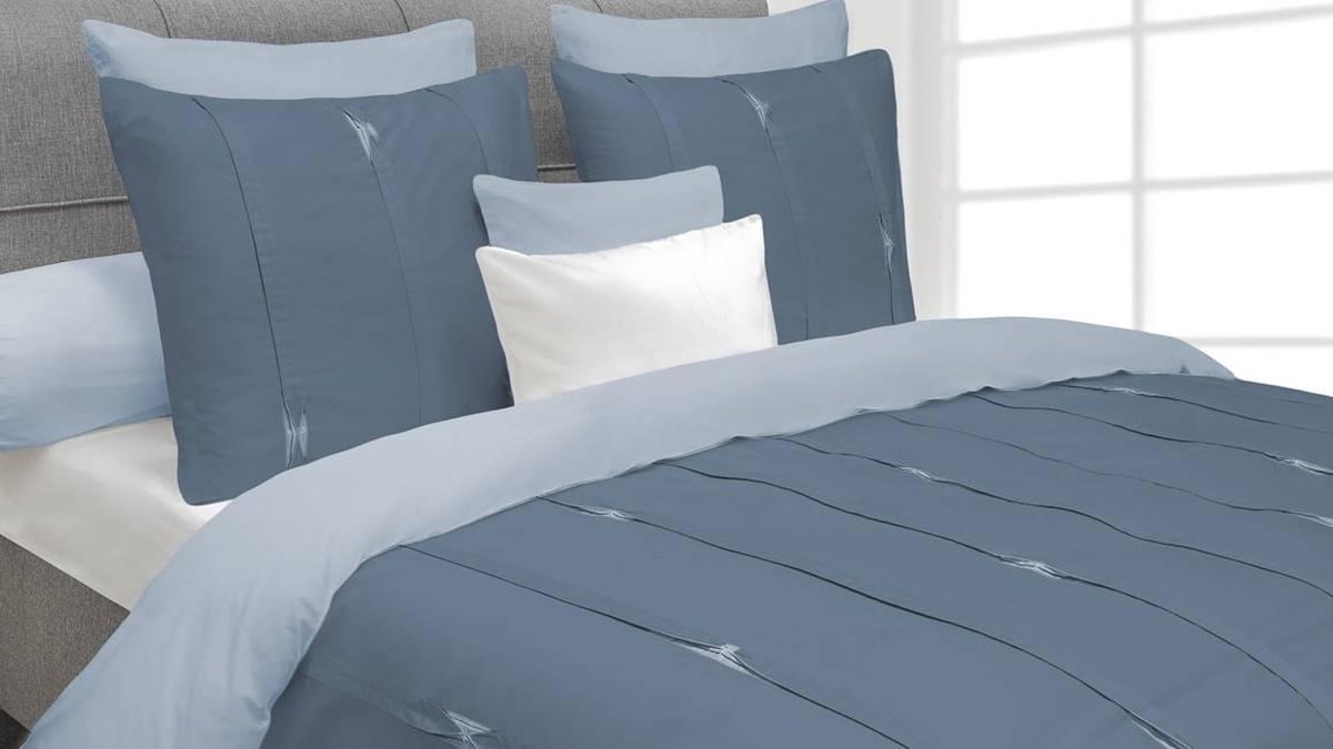 Heckettlane Heckett & Lane Hopper - Dekbedovertrek - Lits-jumeaux - 260x200/220 cm + 2 kussenslopen 60x70 cm - Steel Blue