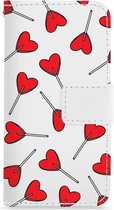 iPhone 6 / 6S hoesje - Bookcase - Hoesje met pasjes - Love Pop