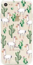 Fooncase Hoesje Geschikt voor iPhone 7 - Shockproof Case - Back Cover / Soft Case - Alpaca / Lama
