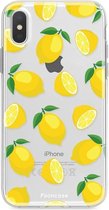 Fooncase Hoesje Geschikt voor iPhone X - Shockproof Case - Back Cover / Soft Case - Lemons / Citroen / Citroentjes