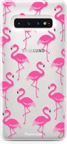 Samsung Galaxy S10 Plus hoesje TPU Soft Case - Back Cover - Flamingo